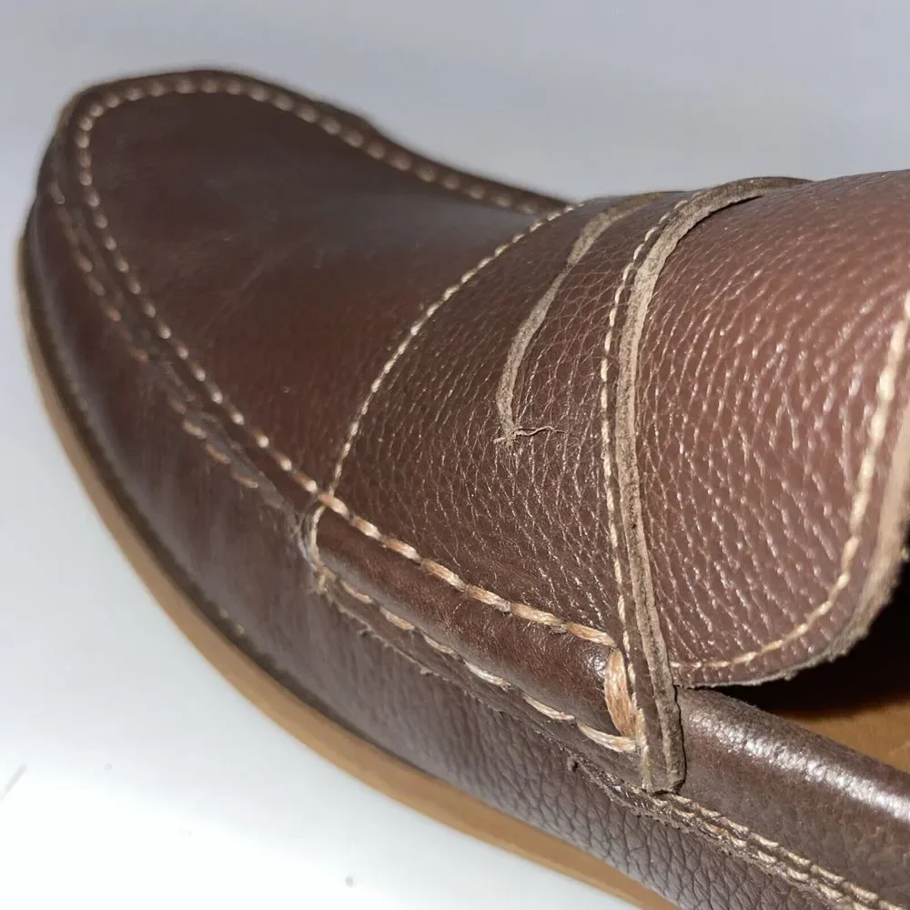 Donald Pliners Men's Brown Pebble Grain Penny loafers size 10‎